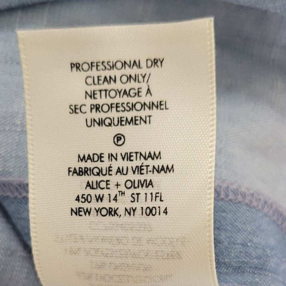 Alice + Olivia Top Womens Large One Shoulder Blue Nautical Beach Cottagecore Top - Picture 7 of 8